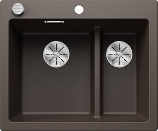 Blanco Becken Pleon 6 Split SILGRANIT 61,5x51cm, PD cafe, rev, AL-Fbd. m Drehb