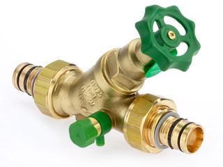 Bender KFR Ventil 1639 Geberit Mepla DN 50, 63mm, CR-MS, beids AG, nstg, m E.