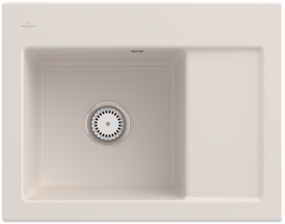 V&B Spüle Subway 45 Compact li, m Abl.garn, Hand., crema CeramicPlus