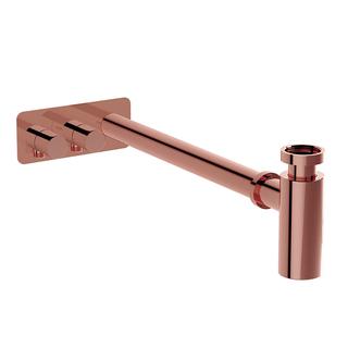 VitrA Design-Siphon-Set Plural mit Eckventilen links, Kupfer Soft