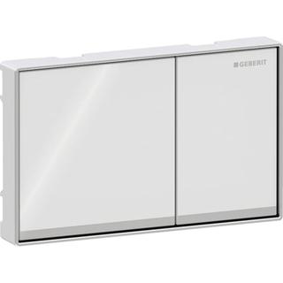 Geberit Abdeckplatte Omega60 Square Ta. we., Gl. gl, Zinkdr.g, f 2-Mg-Spül.