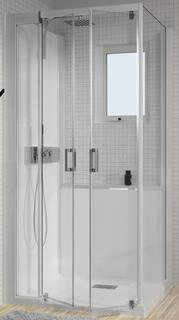 Kinedo Kinemagic Design F 100x80 Ecke Mix 2Schwenktüren Thermostat Klarglas