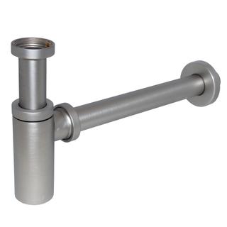 KÖRO Sifon Runddesign 1 1/4"x32 mm m. Wandrohr+Rosette, ms Brushed Nickel