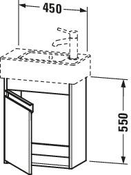 Artikelbild 3 des Artikels „Duravit Waschtisch-Unterschrank Ketho 45x22,5x55cm, wandh, T li, betongr matt Tür links | betongrau matt“