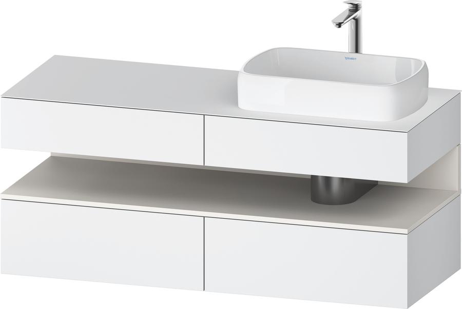 Artikelbild 1 des Artikels „Duravit Waschtisch-Unterschrank Qatego 140x55x60cm, w m/we m, Pl, Beck. re 140 x 55 x 60 cm | weiß supermatt/weiß matt“