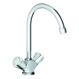 GROHE Spültisch-Zweigriff-Armatur Costa 1/2", Metallgriffe, wärmeisoliert, chrom