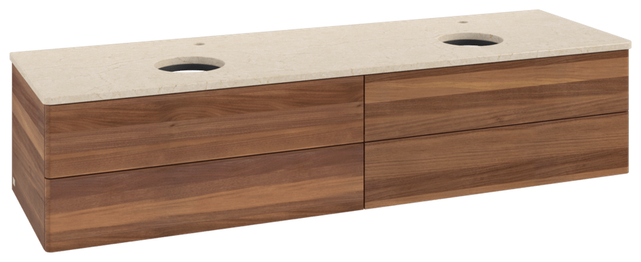 Artikelbild 1 des Artikels „V&B WT-Unterschrank o. F-Struktur Antao 160x50cm, HL, WBP-farbe botti., w. wal Waschbeckenplattenfarbe botticino | warm walnut“