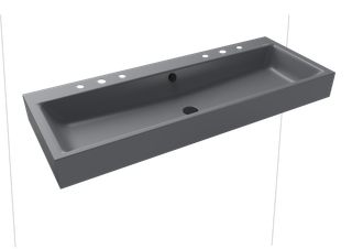 Kaldewei Wand-Doppel-WT PURO 3167-D 120x46, 2x3 HL, sw, P-E, cool grey70