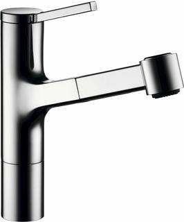 KWC Spültisch-Einhebelmischer AVA Ausl. 210mm, vc, Brause, Siebstrahlmodus