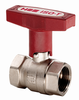 HS Iso-T-Kugelhahn UNIVERS 1458 3/8", vl. TG rt, voll Isol., ma verchr.