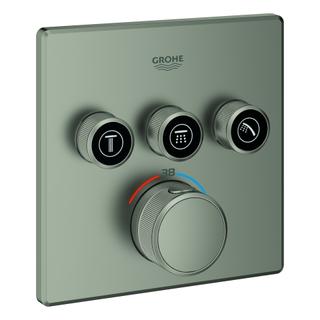 GROHE Fertigset Grohtherm Smartcontrol UP-THM, 3 Absp.ventil, eck., satin steel