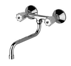 KAJA SPT-Wd-2-Griff-Armatur CLASSIC Kronengriff, chrom, S-Auslauf 200mm