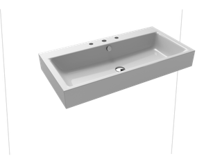 Kaldewei Wand-Waschtisch PURO 3165 90x46cm, 3 Hahnl., P-E, manhattan