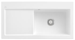 V&B Spüle Subway 60 XL re, m Abl.garn + Hand., stone white