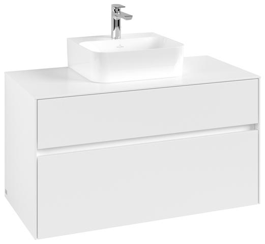 Artikelbild 2 des Artikels „V&B Waschtischunterschrank Collaro 100x54,8x50cm, WT mittig, white matt white matt“