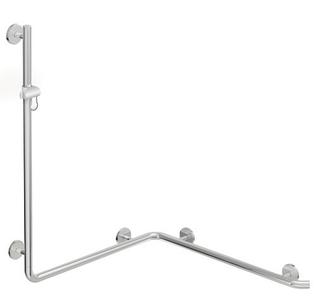 HEWI Duschhandlauf Warm Touch 1100x762x762mm, anthr, mit Brausestange