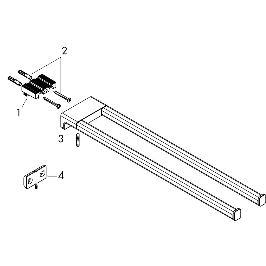 Artikelbild 6 des Artikels „hansgrohe Handtuchhalter AddStoris L 445mm, 2-a., Wd, Met., brush. bla vc brushed black chrome“