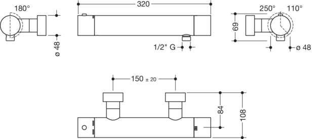 Artikelbild 3 des Artikels „HEWI Brause-Thermostat AQ SAFE TOUCH rund, pulverbeschichtet schwarz tiefmatt pulverbeschichtet schwarz tiefmatt“