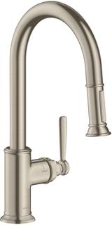 hansgrohe SPT-EHM 180 Axor Montreux mit Ausziehbrause, brushed nickel