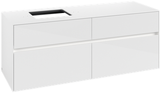 V&B Waschtischunterschrank Collaro 140x54,8x50cm, WT l, LED 10,4W, glo wh.