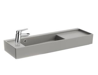 VitrA WT Compact-asymmetrisch ArchiPlan 90x29cm, Ab r, HLB li, ÜL, steingrau ma