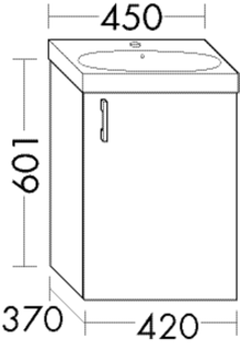 Burgbad Waschtischunterschrank sys30 42x60,1x37cm, 1 Tür, Echo