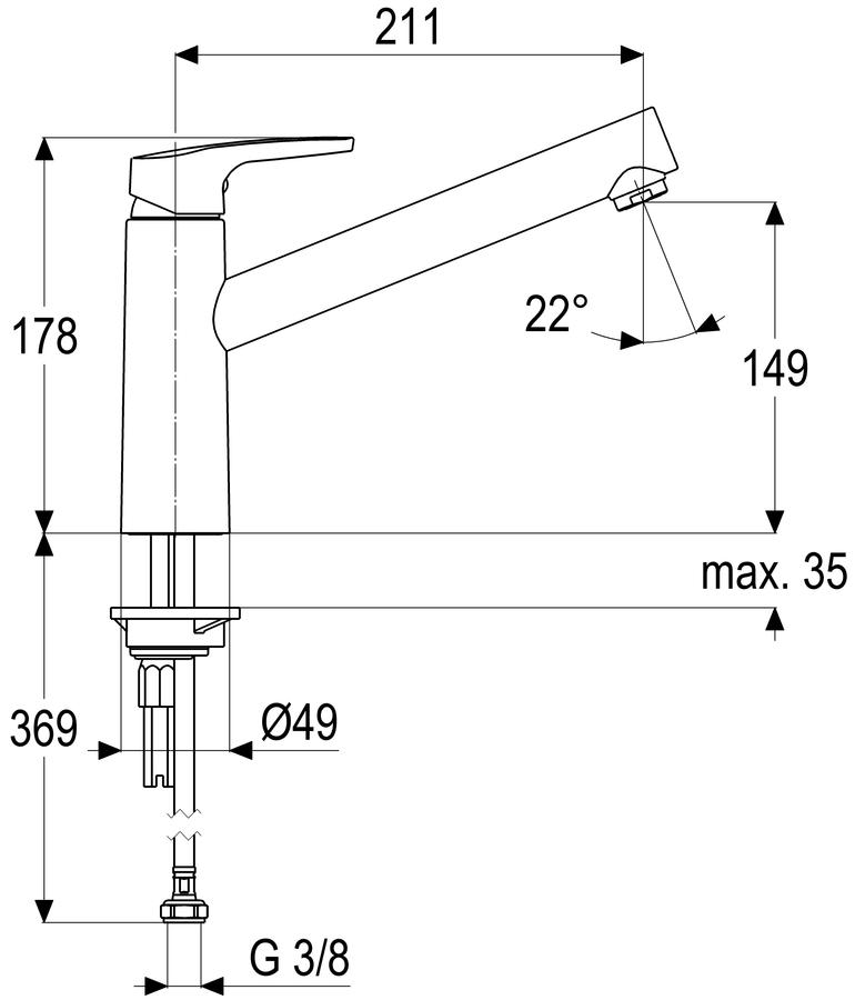 Artikelbild 2 des Artikels „Schulte SPT-EHM alpha_350 Ausladung 210mm, schwenkbar, verchromt verchromt“