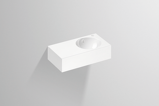 Alape Waschtisch IC600H.R 600x325mm, we, m HL u ÜL, Becken rechts