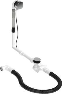 Duravit Ab- u. Überlaufgarn. Quadroval d= 5,2cm, mit Wanneneinlauf, chrom