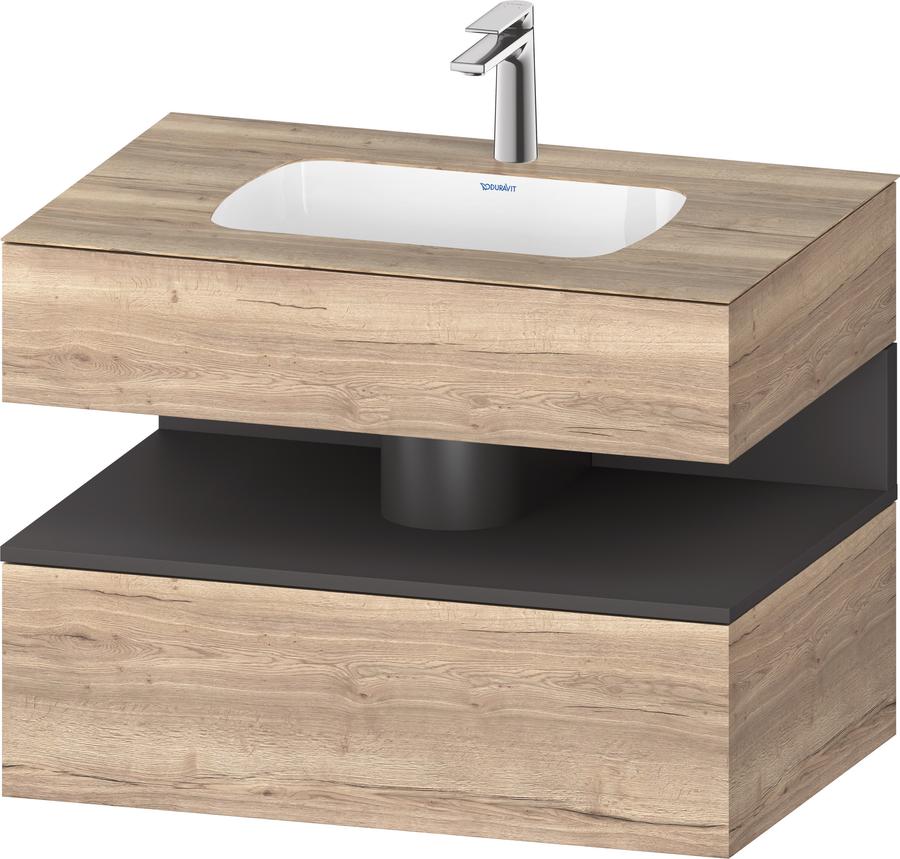 Artikelbild 1 des Artikels „Duravit EinbauWT-Möbel-Set Qatego 80x55x60cm, gra m/E ma, Kon-WTU, B 80 x 55 x 60 cm | Graphit matt/Eiche Marmoriert“