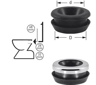 STEDO Mület-Trumpf-WC-Gummiverbinder Ø 48 mm, Rohr Ø 28-32 mm
