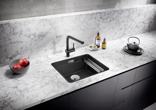 Blanco Becken ETAGON 500-F SILGRANIT 52,7x42,7cm, w, o Abl-Fernbed., m Zubeh.