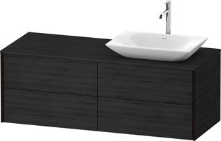 DU Konsolen-WTU wh. XViu 1400x509x550mm 4SK, TA rechts, Eiche schw, ES Nussb bs.