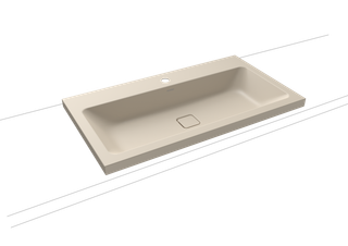 Kaldewei Aufsatz-Waschtisch CONO 3084 90x50cm, 1 Hahnl., ch, P-E, warm beige20