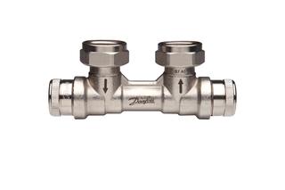Danfoss Hahnblock RLV-KDV Eck, VL re, G 3/4xG 3/4, druckunabhängig