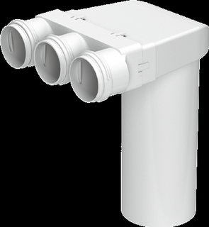 BL Ventiladapter BlauFast RPZ 125/63x3 Kunstsoff, Deckenmontage