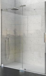 Kinedo KINEQUARTZ PXXL180 DT+FT Eck LI H200 chrom CC-Klarglas rahmenlos für P+F