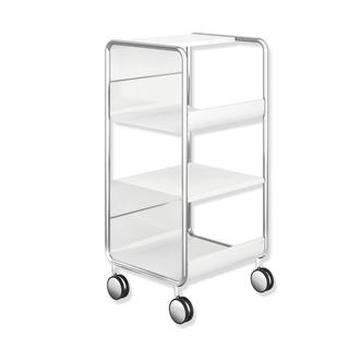HEWI Beistellwagen Gestell chrom, Ablage weiß hochglanz