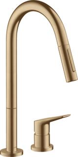 hansgrohe 2-LSpEHM 220 Axor Citterio M mit Ausziehbrause, brushed bronze