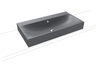 Kaldewei Aufsatz-Waschtisch SILENIO 3043 90x46cm, o. Hahnl., P-E, cool grey70